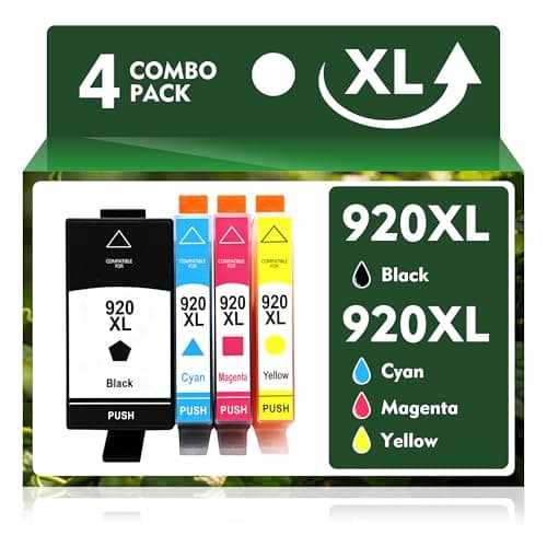 Image of HP 920 920xl Ink Cartridges Replacement for HP 920 xl, Compatible with Officejet 6000 6500 6500A 7000 7500 7500A Printer, Black Cyan Magenta Yellow (4 Pack)