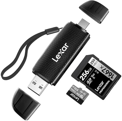 Image of Lexar RW310 Memory Card Reader, USB 3.2 Gen 1 Up to 170MB/s Speeds 2 in 1 USB-C USB-A for SD/Micro SD/SDHC/SDXC Camera Card Reader Adapter, OTG Micro SD Card Reader for PC/Laptop/Smart Phone/Tablet