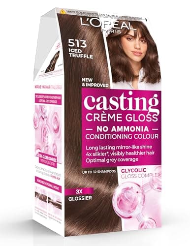 Image of L'Oréal Paris Casting Crème Gloss, Semi-Permanent Hair Dye, Radiant & Natural Colour, No-ammonia, Semi-Permanent Hair Colour Lasts 32 Washes, Shade: 513 Iced Truffle