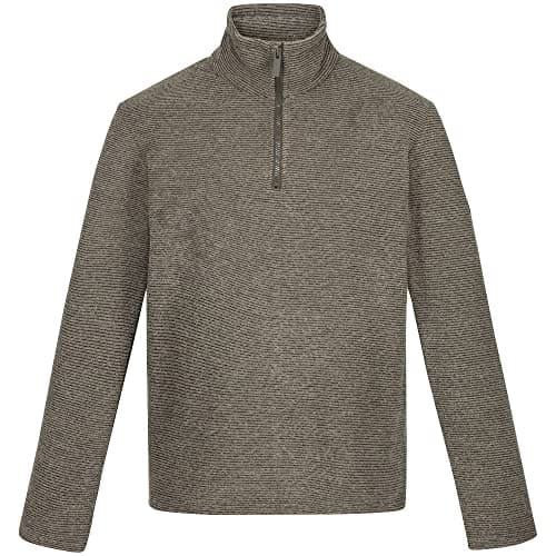 Image of Regatta Mens Edley Half Zip Fleece S Dark Khaki