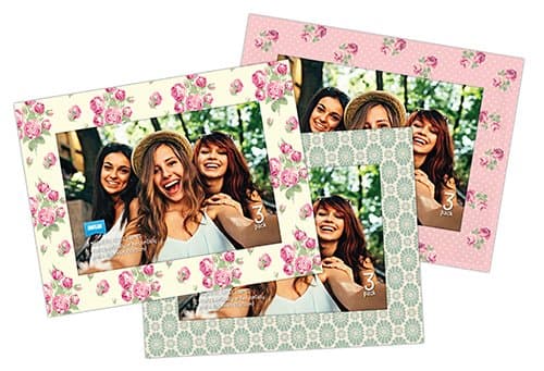Image of Shot2go Pack of 3 Magnetic Photo Fridge Frames 4x6 Vintage Floral