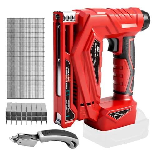 Image of FormiPow Cordless Brad Nailer Compatible with Milwaukee 18V Battery, Brushless Nail Gun Electric Stapler with 1000 Nails and 1000 Staples for Home Improvement, DIY and Woodworking (No Battery)
