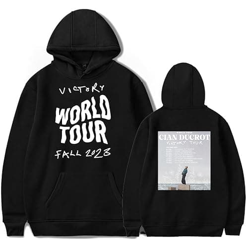 Image of RYSXJLX Cian Ducrot Hoodie Unisex Casual Fashion Classic Print Sweatshirt Singer Victory Tour Merch (XS,black)