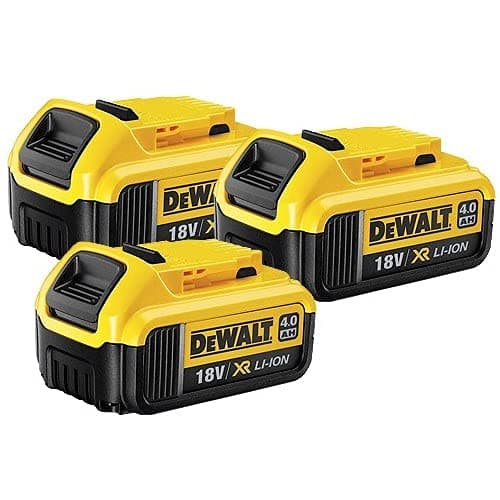 Image of DEWALT DCB182 18V Li-ion 4ah XR Slide Battery Pack of 3