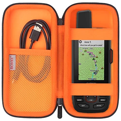 Image of BOVKE Carrying Case for Garmin GPSMAP 64sx/66i/67/67i/66sr/66s/65s/78sc, Garmin inReach Explorer+ Hiking Handheld GPS and Satellite Communicator, Mesh Bag fit USB Cable and Accessories, Black