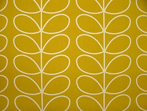 Image of Orla Kiely Linear Stem Dandlion Designer Cotton Curtain Fabric - Sold by The Metre