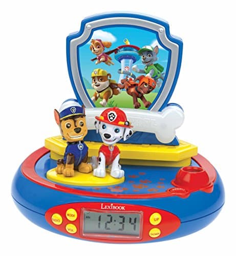 Image of LEXIBOOK, Paw Patrol, Projector Alarm Clock for kids, Nightlight and time projection to the ceiling, Sound Effects, Battery-powered, Blue, RP500AC
