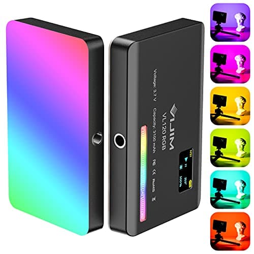 Image of ULANZI VL120 RGB Video Light, Portable LED Camera Light Panel 0-360 Full Color, CRI 95+ 2500-9000K LED 3100mAh Rechargeable DSLR Lighting for Vlogging, Photography, Video Conference