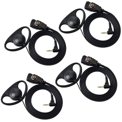 Image of HYS D Shape 2.5mm Earpiece with Mic Walkie Talkie Headset Compatible with Motorola Talkabout TLKR T6 T60 T82 T82 Extreme T92 Two Way Radio (4)