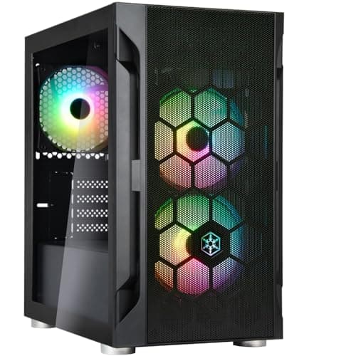 Image of SilverStone Technology FARA H1M PRO, Black, Stylish and distinct Micro-ATX gaming chassis with ARGB lighting, SST-FAH1MB-PRO