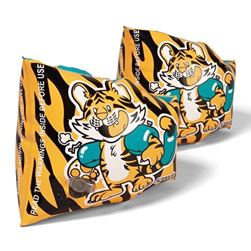 Image of Speedo Unisex-Baby Character Printed Armbands | Swimming Arm Bands | Learn to Swim | Floats, Aanadi Orange/Aquarium/Black, 2-6