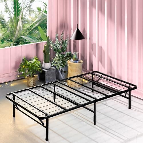 Image of Zinus Shawn SmartBase 3ft Single Folding Metal Bed Frame (90 x 190 cm) – 35.5 cm / 14 Inch Underbed Storage, No Assembly – Black