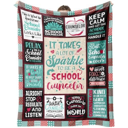 Image of Guidance Counselor Appreciation Gifts for Women, 60x50 School Counselor Throw Blanket, A Blanket Makes an Excellent Gift for a School Counselor