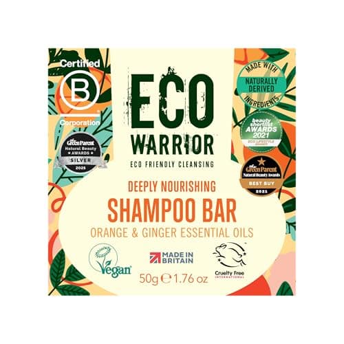 Image of Eco Warrior Deeply Nourishing Mini Shampoo Bar 50g | Vegan, Cruelty Free, Natural, No SLS or Parabens| Eco Friendly Cleansing Bar, ideal travel toilettries, plastic free and planet friendly