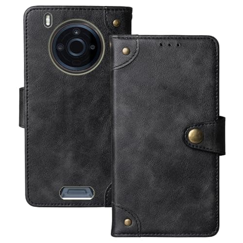 Image of Anybird Premium Retro Flip Leather Protector Case For JCB Toughphone MAX M20 5G 6.6" Magnetic Card Slot Protective Bumper (Black)