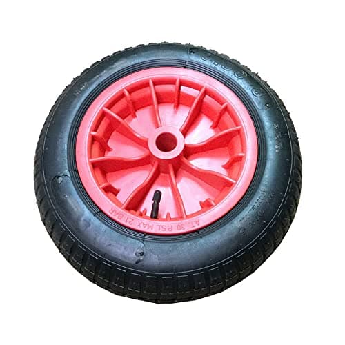 Image of TMZ® 1x 14" Wheelbarrow Wheel Pneumatic Inflatable Tyre 3.50-8 REPLACEMENT RED.