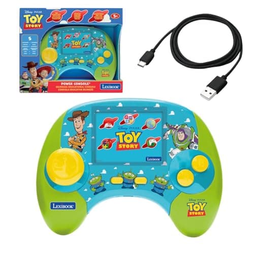 Image of LEXIBOOK, Disney Toy Story, Power Console® Educational Handheld, Bilingual Talking Console, 100 Activities in English and Spanish, 2.8" Colour LCD Screen, Learning Games, Blue, JCG100TSi2LXB