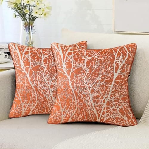 Image of Traziewell Orange Cushion Covers 45 x 45 Set of 2 Abstract Art Painting Modern Decorative 18 x18 Inch Pillow Cover for Sofa Livingroom Bed Cushions Cases BZT713