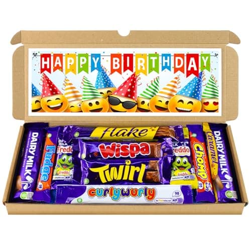Image of Birthday Chocolate Hamper, Letterbox Chocolate Gift Selection Box of 10 Fullsize Dairy Milk Chocolate bars, for 13th 16th 18th 21st Birthday Gifts For Kids