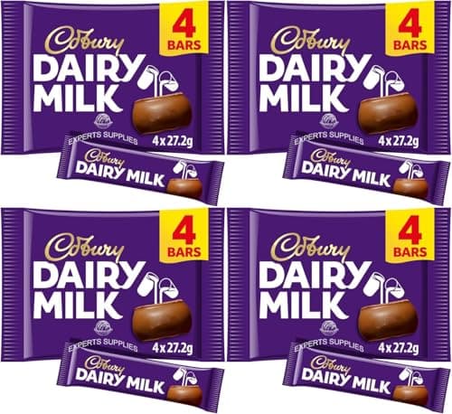 Image of 4 x Chocolate Gift Hamper NewCdbury Dairy Milk Chocolate Bar 4 Pack Multipack 108g For Christmas Easter Thanks Giving By Experts Supplies