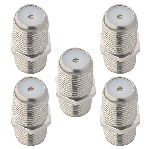 Image of Boobrie F Type Adapter Female to Female 75ohms Satellite Cable Connector TV Aerial Extension Adapter F Type Connector Coupler Female to Female RG6 Cable Joiner Gender Changer Plug for Sky TV 5PCS