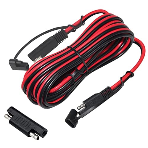 Image of KUNCAN 25FT Sae to Sae 2 Pin Extension Cable DC Power 16awg Heavy Duty Battery Quick Disconnect/Connect Wire Harness Connectors with Dust Cap battery charger cable