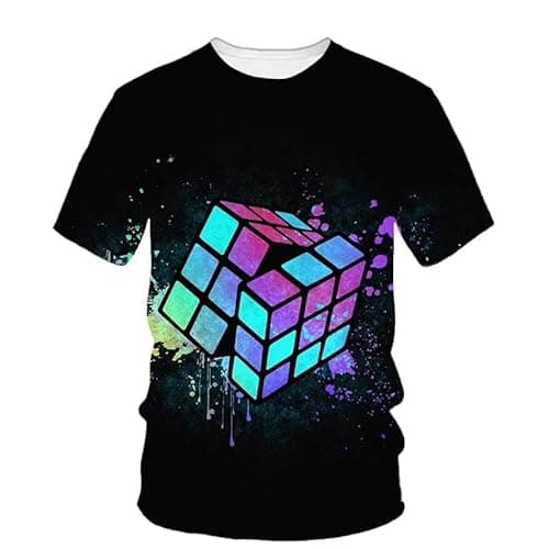 Image of CHANYI Mens 3D Print t-Shirts Rubik Cube 3D Printing T Shirt Man Summer O-Neck Short Sleeve Top Casual Tee Loose Streetwear Harajaku