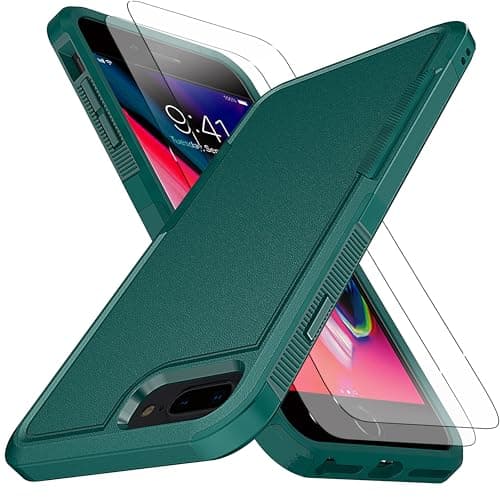 Image of KaiMai for iPhone 8 Plus/7 Plus Case - Military Grade Drop Protection, Non-Slip, Heavy Duty Full-Body Shockproof - Green