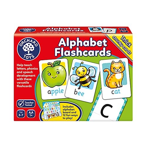 Image of Orchard Toys Alphabet Flashcards, 26 Educational Double-sided Flashcards, Teach the Letters of the Alphabet, Perfect for Kids Age 3-7, Educational Toy, Kiwi Lime Green
