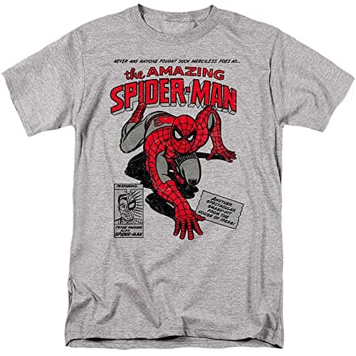 Image of Cotton Soul Marvel Spiderman Merciless Foes Unisex T Shirt, Grey Heather, Medium