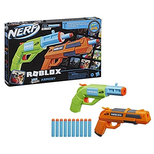 Image of NERF Roblox Jailbreak: Armory, Includes 2 Hammer-Action Blasters, 10 Elite Darts, Code to Unlock in-Game Virtual Item