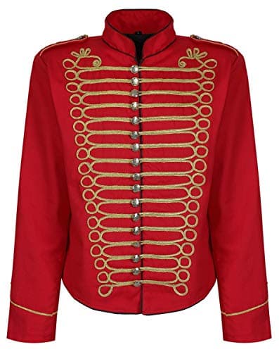 Image of Ro Rox Steampunk Napoleon Military Drummer Parade Jacket - Red & Gold (Men's XXXL)