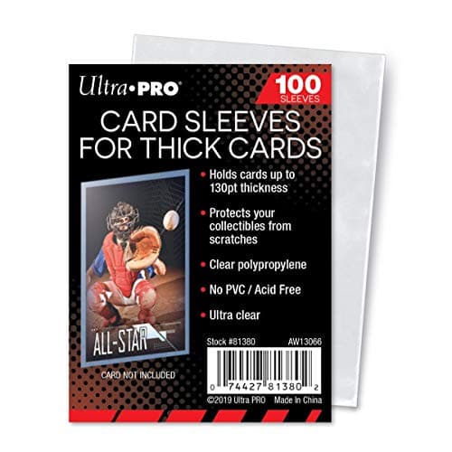 Image of Ultra Pro Clear Thick Card Sleeves, Plastic| Holds Cards up to 130-Point | 100-Count