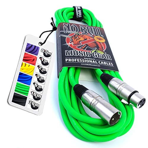 Image of No Bull Nordell Music Gear' Premium XLR Cable (Green, 6m): Achieve a Clearer Audio Signal with Balanced Male to Female Microphone Lead, plus Free Cable Tie