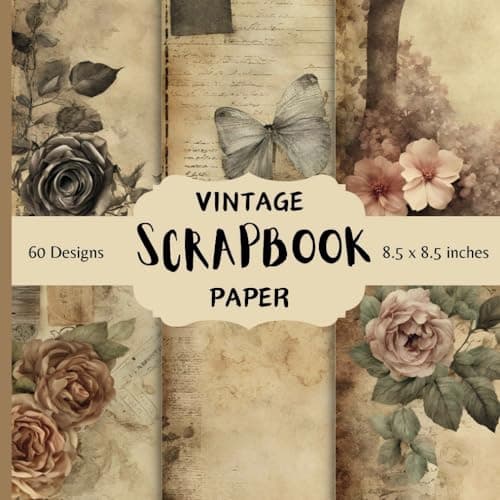 Image of Vintage paper collection: 60 sheets of vintage paper for creating books, scrapbooking, cards and much more.