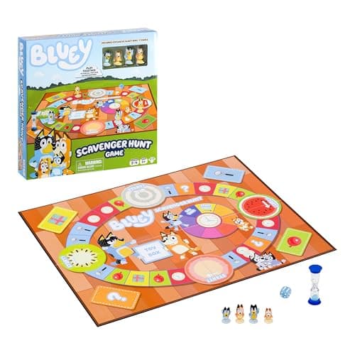 Image of Bluey Scavenger Hunt Game A Fun Board Game Full Of Fun Activities To Perform, Things To Find And Questions About Bluey To Answer
