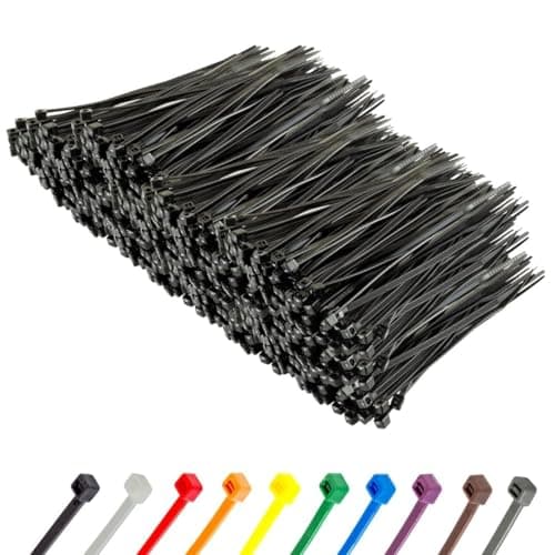 Image of Gocableties Small Black Cable Ties, 100mm x 2.5mm, Bulk Pack of 1000, 4” Premium Nylon Zip Ties, Plastic Tie Wraps, Secure Self-Locking Mechanism, for Home, Garden, Office and DIY