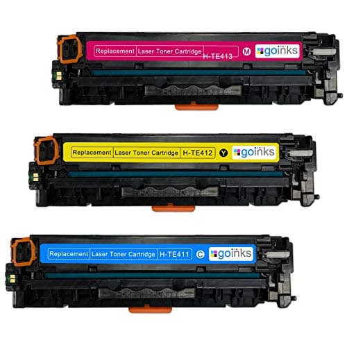 Image of Go Inks 1 C/M/Y Set of 3 Laser Toner Cartridges to replace HP CE411A/CE412A/CE413A (305A) Compatible/non-OEM for use with HP Laserjet Pro 300/400 Color Printers (3 Toners)
