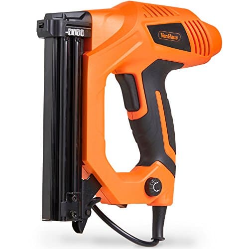 Image of VonHaus Electric Nail Gun - 9A 2-in-1 Brad Nailer/Electric Staple Gun - 300 x 19mm Staples & 100 x 25mm Nails Included - Ideal for DIY, Woodworking, Construction Jobs