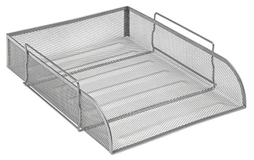 Image of OSCO Wire-Mesh Letter Tray Portrait A4 & Foolscap, Scratch-Resistant High-Density Metal, Stackable Front-Load Desktop Organiser, Office File Paper Sorter, Silver