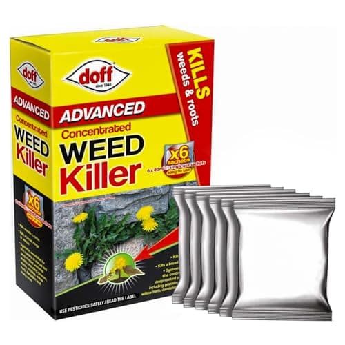 Image of Zinnia Doff Advanced Concentrated Weedkiller 80ml Includes 6 Sachets For Powerful and Long-Lasting Tough Weeds & Roots Control