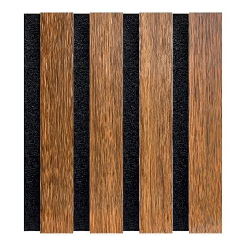 Image of Decoranddecor Acoustic Slat Wood Wall Panels and Ceiling Panelsling Decorative 3D MDF 16cmx24cm - Walnut