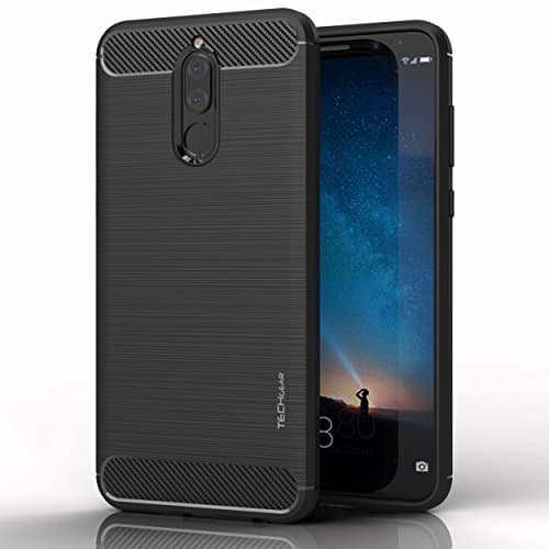 Image of TECHGEAR Mate 10 Lite Case - [Stealth Case] Flexible, Shockproof, Slim Fit, Soft TPU Protective Shell Cover with Carbon Fibre Design Compatible with Huawei Mate 10 Lite