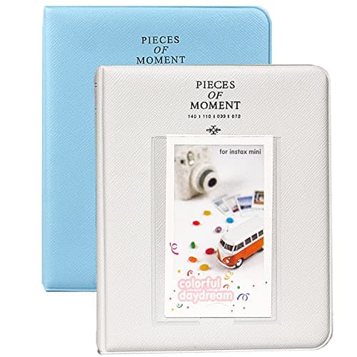 Image of Polaroid Photo Albums,2Pcs Goodsnetic 64 Pockets Album for Fujifilm Instax Mini 7s 8 8+ 9 25 26 50s 70 90 Instant Camera Name Card,Photo Book for Polaroid PIC-300P/Z2300,Pink & Blue