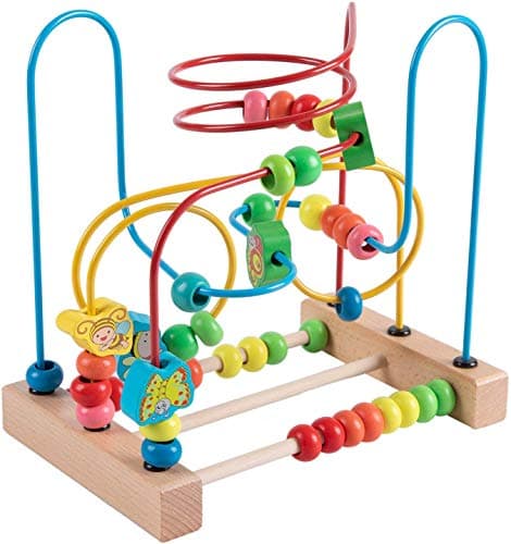 Image of Jacootoys Toddlers Bead Maze Roller Coaster Animal Circle Toys Educational Abacus Beads Game for Boys Girls Baby Gift