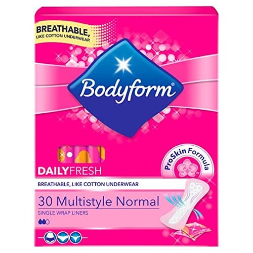 Image of Bodyform Multi Style Individually Wrapped And Folded Panty Liners 30 Pack