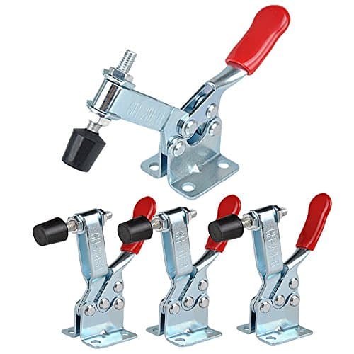 Image of IMAGINE 4Pcs Hand Tool Toggle Clamp 201B 198lbs Antislip Red Horizontal Clamp Quick Release Tool (201-B)