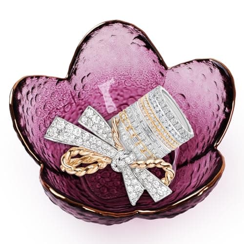 Image of Bighan Trinket Dish Small Jewelry dish for women her jewelry Plate trinket key tray Cute Room Decor Aesthetic Bedroom Accessories Ring Holders Christmas House Warming Gifts, Purple