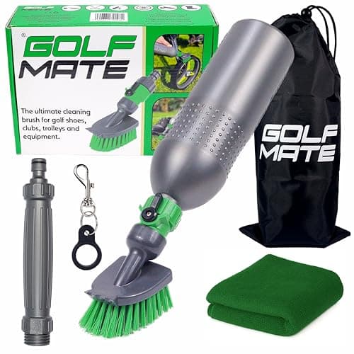 Image of Golf Mate - Ultimate Cleaning Kit for Golf Shoes, Clubs & Outdoor Gear - Easy-to-Use, Garden Hose Compatibility - Heavy-Duty 500ml Bottle, Waterproof Bag & Microfiber Cloth