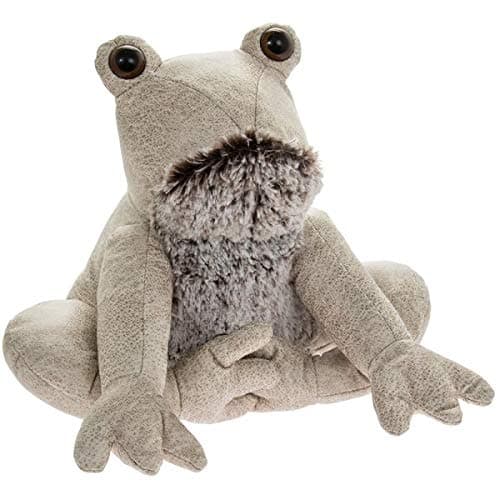 Image of Leonardo Beige Grey Frog Weighted Doorstop Heavy Door Wedger Door Stopper